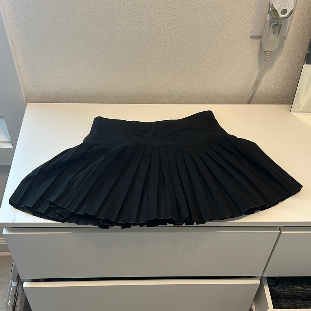New Mix Black Pleated Skater Mini Skirt